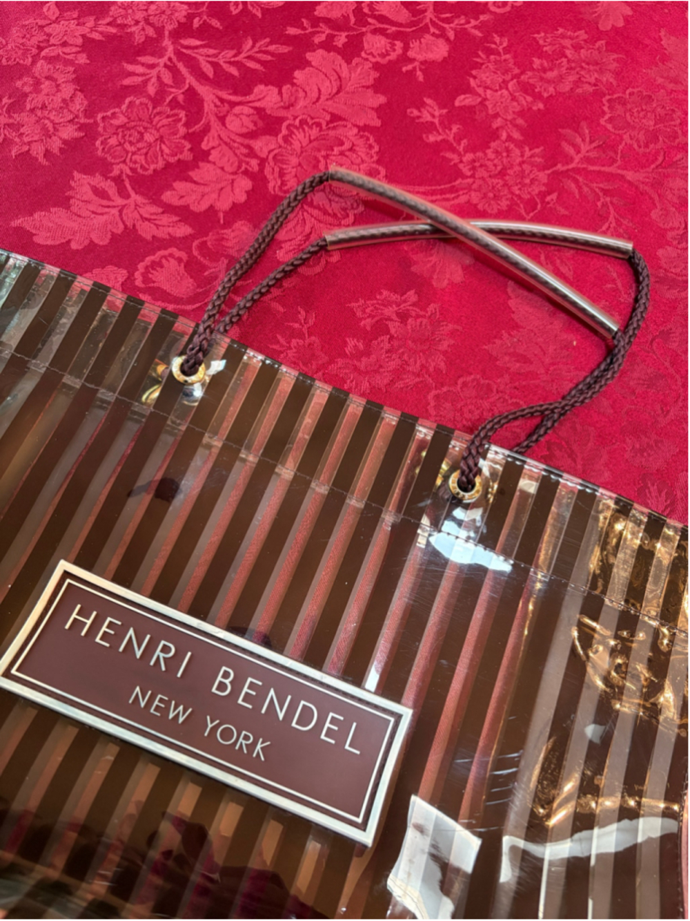 Henri Bendel Clear Brown Striped Tote Bag - Picture 5 of 5